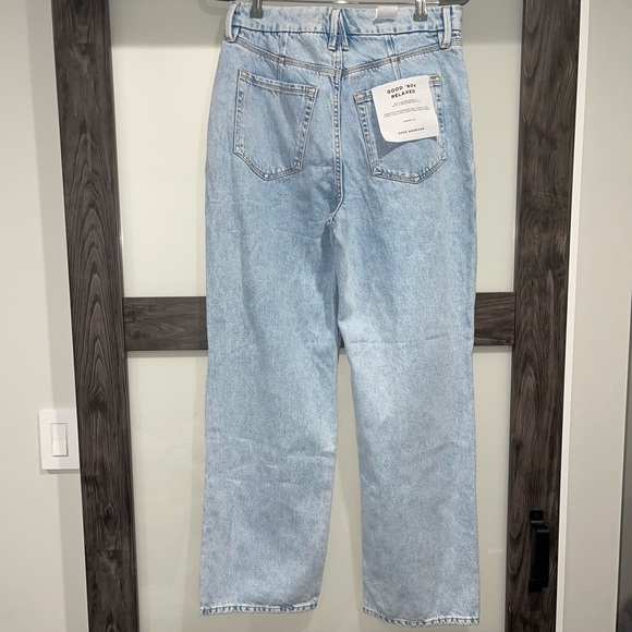 Good American Good 90’s Mid-Rise Baggy Light Blue Jeans GFXL859DTV NWT - Picture 2 of 12